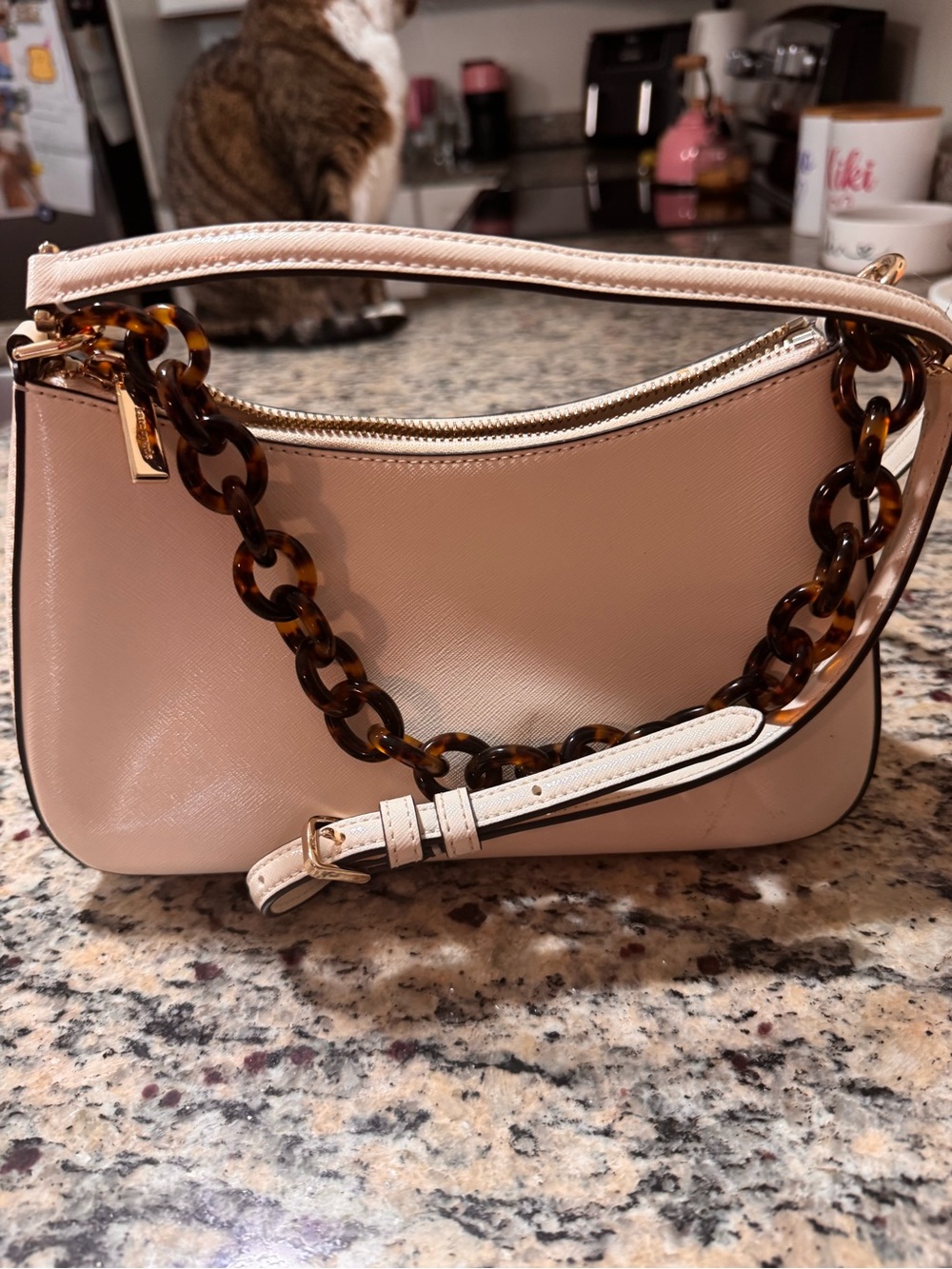 kate spade Cream Shoulder Bag with Tortoiseshell Accent - Picture 2 of 3